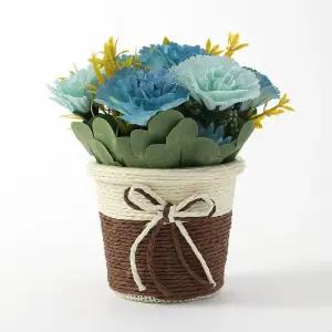 프리티플 카네이션 조화 화분(블루그린) 인조꽃 화분장식
