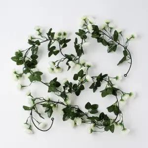 세송이 장미 조화 넝쿨(화이트) 울타리 가랜드 로즈