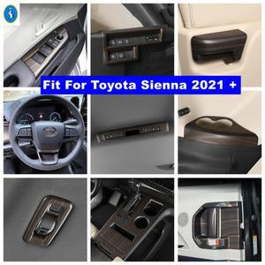 토요타 시에나 -2025 우드 그레인 차량 A필러 스피커/리프트 버튼/라이트 컨트롤/기어 패널 커버 트림 액세