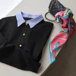 (안나앤플러스) 필릿 배색 레이어드 가디건[가디건DYP86] 빅사이즈