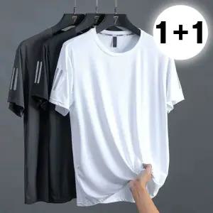 [2개세트] 남성 빅사이즈 기능성 쿨링 라운드 반팔티 (3color)