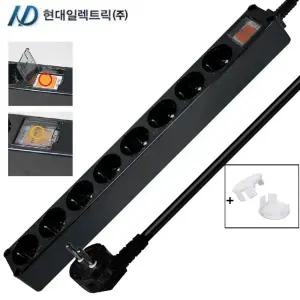 현대일렉트릭 블랙 멀티탭 인테리어 소품 콘센트 과부하차단 8구 10구 누전차단 10구