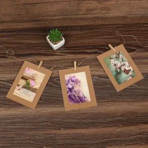 벽장식 가랜드 포토 종이액자 10p세트(크라프트/4x6)