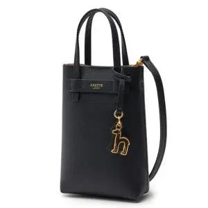 [헤지스](대전신세계)[DAISY] 블랙  가죽 로고 폰케이스 수납 초미니 크로스백 HIWA5E410BK