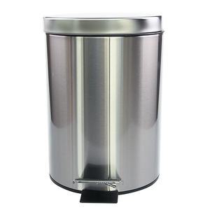 스텐 페달 원형 휴지통 30L 스텐쓰레기통 원형 페달