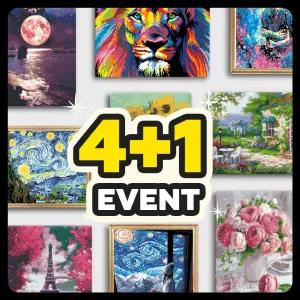 4+1 DIY 보석 십자수 140종 해바라기 비즈 큐빅 캔버스형 페인팅