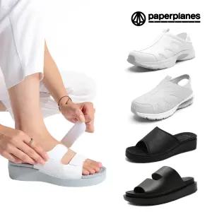 [페이퍼플레인&SNRD]간호사신발 간호화 간호사샌들 기능화 이중쿠션 통굽 키높이 사무실 슬리퍼 실내화