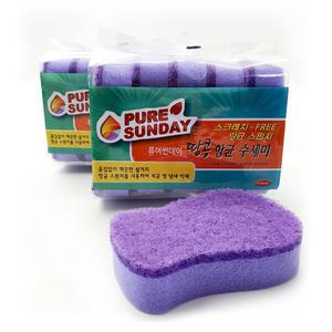 [선우랜드] 퓨어썬데이 땅콩 향균 스펀지 수세미 10p