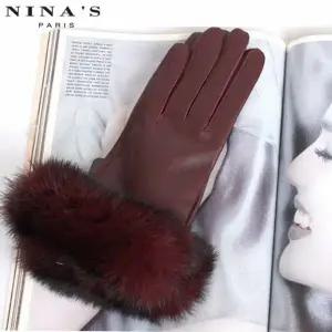 [하프클럽/니나스파리]스마트폰터치_폭스퍼가죽장갑(9SS260)