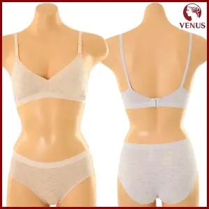 [롯데백화점]비너스 3단계 비너스 주니어 학생 속옷 멜란지 면 브라 팬티 세트 SBRJ263 SPTJ261