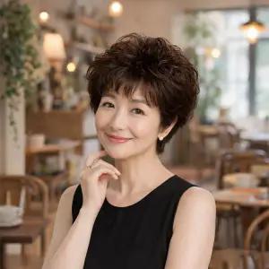 아일렌 인모 정수리 부분가발 중년 여성 웨이브 정수리가발