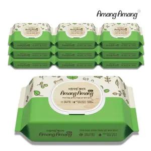 아망아망 베이직 캡형 100매 10팩 실용적이고 라이트한 물티슈