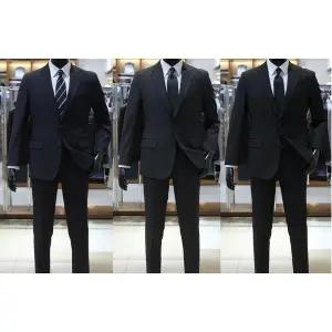 [바쏘](의정부점)NEW 신사 베이직 플래티넘 남성정장세트 일반핏 3종 [ 블랙,차콜그레이,다크네이비 ]