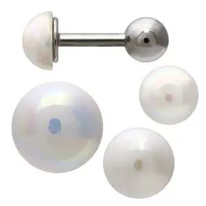 [미니아트]진주 하프 볼 레이어드 써지컬 피어싱