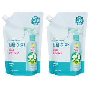 온더바디 코튼풋 발을씻자 풋샴푸 리필 레몬민트향 500ml 2개