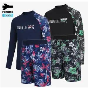 [레노마수영복](하남점)*폴리백 무상증정*남성 비치 팜트리 래쉬가드 트렁크 SET_TS19993BC_MS19993BC