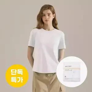 베이직하우스 여성 프리미엄 순면40수 라운드 반팔티셔츠 2팩