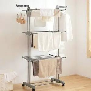 [텐바이텐]조립식 스탠딩 빨래건조대 이동식 3단 이불 수건 대형 걸이대 튼튼한