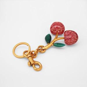 코치백 펜던트용 체리 참, 귀여운 키체인, 여성용 가방 자동차 고급