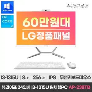 뷰라이프 일체형PC 24형 i3-13 올인원PC 윈도우11 RAM 8G Win11 pro 웹캠포함 무선키보드마우스 AP-238TB