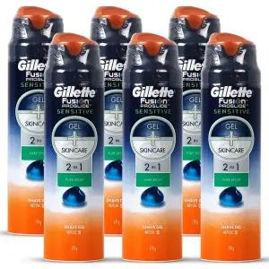 질레트 퓨전 프로글라이드 센서티브 2in1 면도젤 170g 6개