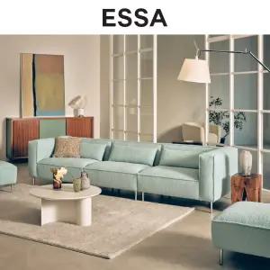 [롯데백화점]에싸 [행사기간 5만원권 증정]브루클린 컴팩트 4인 라부클 파인 패브릭 소파+스툴