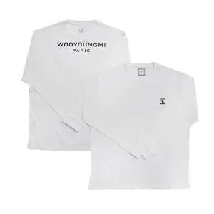 백로고 롱슬리브 긴팔 티셔츠 화이트 W241TS17717W