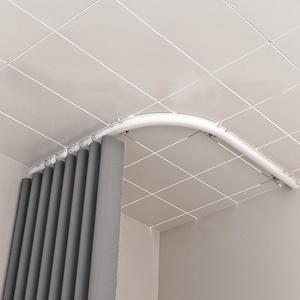 [제이라이프]본디 구부러지는 라운드 커튼 레일 암막 무타공 곡선 거실 커텐 브라켓 세트