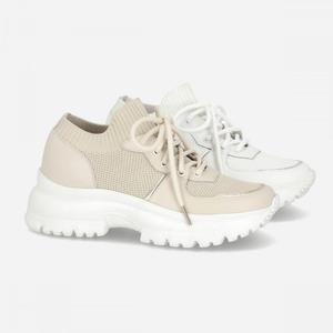 엘칸토 HC14 여성 쿠션 소가죽 니크믹스 캐쥬얼 청키 스니커즈 5cm LCWS15U526