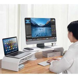 듀얼 모니터 받침대 코너 우드 브래킷 회전형 ㄱ자형 4 5cm 듀얼스크린 각도조절