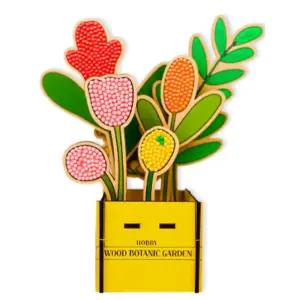 우드 보석십자수 꽃꽂이 화분 만들기 1P 방과후 초등diy 학습용교구 유치원 유아