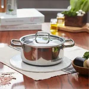 갤러리아 [finn ilo] 핀일로 닥터316티타늄 스텐 통5중 20cm 양수냄비+스텐뚜껑