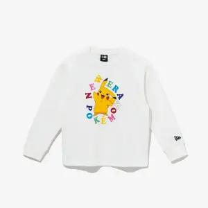 [뉴에라키즈](의정부점)[키즈] 포켓몬 컬러 레터 피카츄 롱 슬리브 티셔츠 오프 화이트