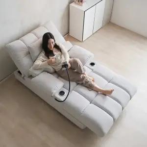 에보니아 라온 전동 모션 슬라이딩 리클라이너 소파베드 1인용 아쿠아텍스 / 1인 쇼파 패브릭