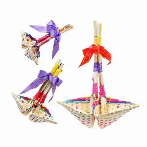 미니 복조리 리본 한쌍 ( 전통 복조리개 신년 집들이 개업 새해 설날 명절 추석 단체선물 판촉물 )