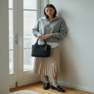 헤지스 액세서리 여성 25SS [재입고][스테디셀러] 블랙 단색 나일론 토트백 WIBA5E714BK