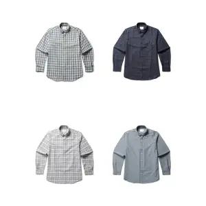 [올젠](하남점)따듯한 구김방지가공 멀티체크 및 솔리드 버튼다운 캐주얼 남방 6종 1택 WC1201