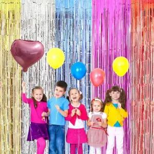 벽걸이 은박 커튼 반짝이 수술 파티 파티룸 꾸미기 생일 이벤트 파티용 장식 3p