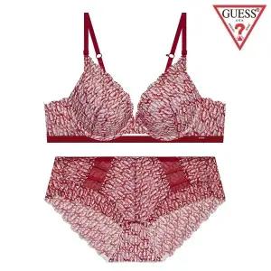 [롯데백화점]게스 레드 로고레터링 브라팬티세트 GEWBRPT125RD