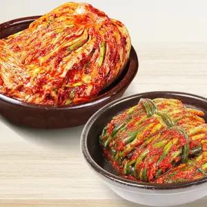 Fresh 안동학가산 국내산 고랭지 생김치 배추 포기 혼합세트  포기 7kg + 파김치 1kg)
