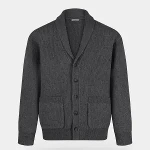 [비르반테](강남점)캐시미어 터치 숄 카라 가디건 - 차콜