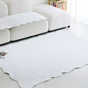 렌징 모달 워싱러그 Q 160x210cm 화이트 예쁜 사계절 거실 러그 카페트 (WFJ5QCM)