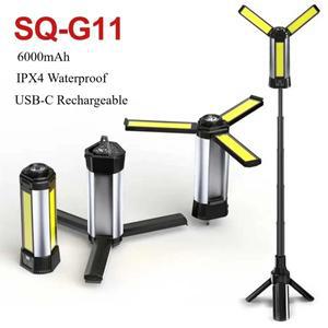 30W XHP50 COB LED 휴대용 손전등, 보조베터리, IPX4 방수, 6000mAh USB-C 캠핑 삼각대 및 270 ° 자석 작