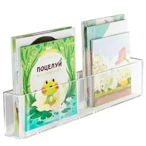 아크릴 벽걸이 책꽂이 진열대 투명 잡지 수납 벽선반 WE68C4C