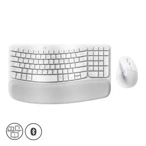 로지텍 Wave Keys + LIFT VERTICAL Combo 무선 키보드 마우스 세트 (오프화이트)