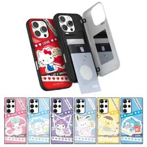 갤럭시 S21 S22 S23 S24 S25 노트 울트라 산리오 LOVE 헬로키티 시나모롤 쿠로미 카드2장 케이스