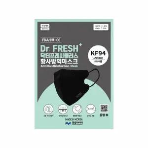 헬로쇼핑 성인용 2D 마스크 KF94 중형 검정색 개별