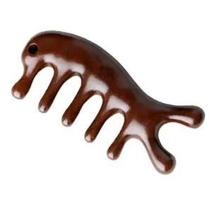 박달나무 원목 괄사 스틱 물고기모양 피부 마사지 괄사 원목괄사 마사지