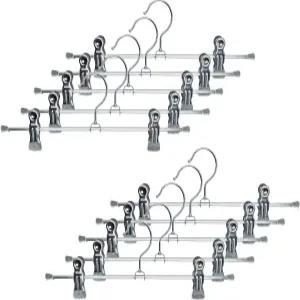 마와 바이 레스턴 로이드 미끄럼 방지 공간 절약형 바지와 치마용 옷걸이 두 개의 클립 스타일 K30D 12인치