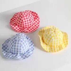 강아지 벙거지 모자 체크 M 귀여운 외출 애견용품 W95BE0D